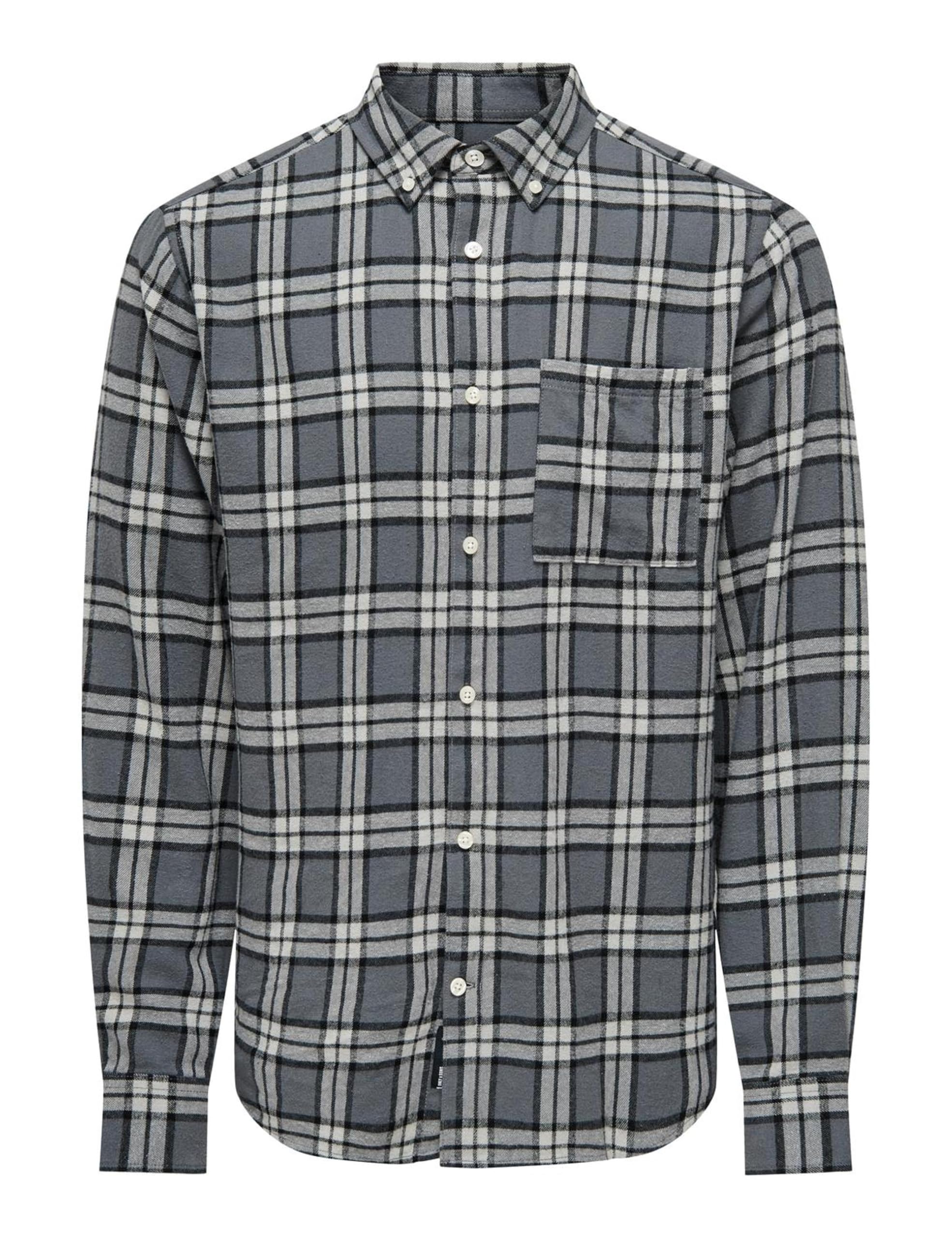Only & Sons Onsral LS Slim Check Camicia uomo Kangaroo a quadri