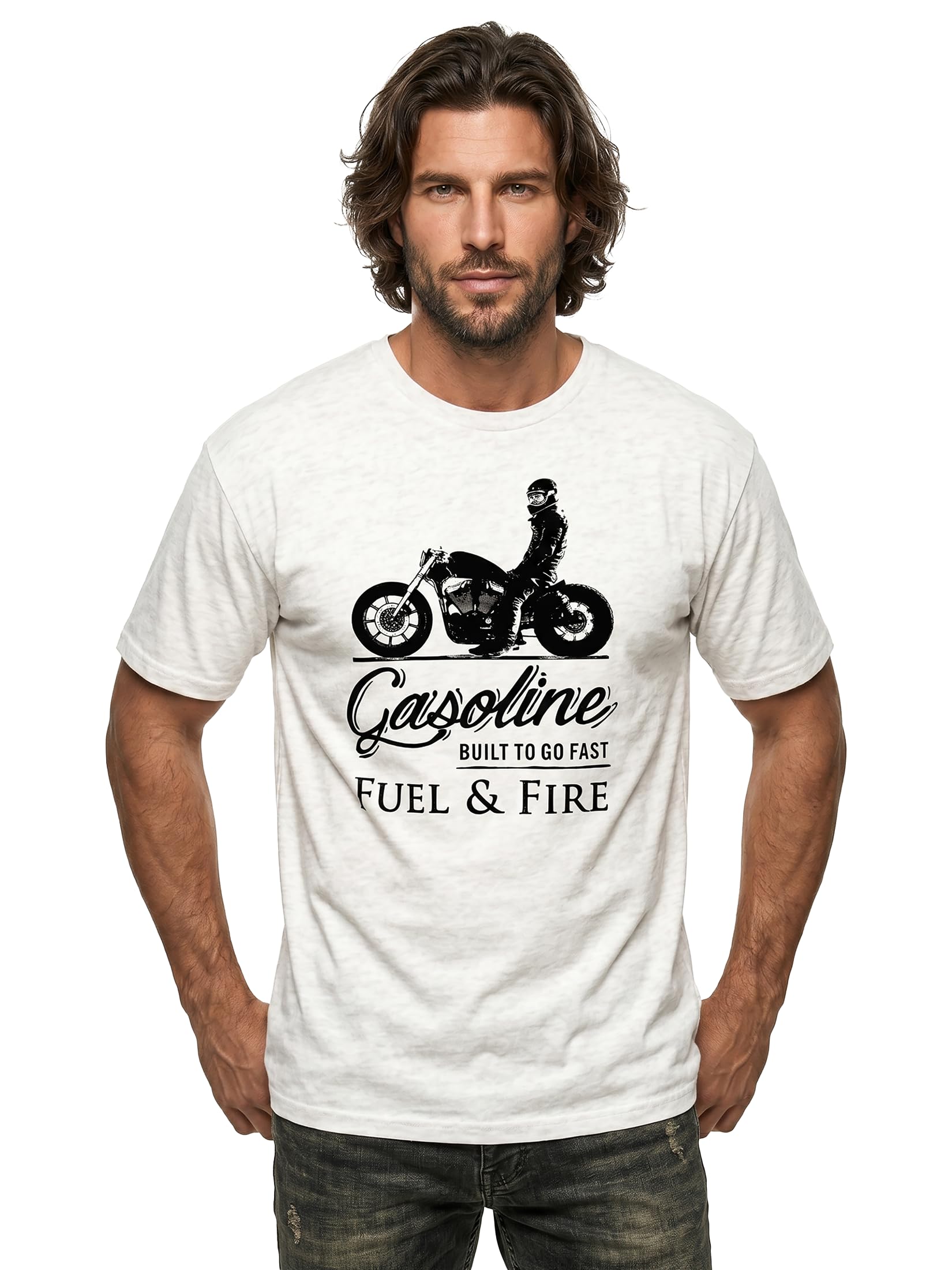 MAKAYA Cafe Racer Vintage T-Shirt Moto Uomo XL
