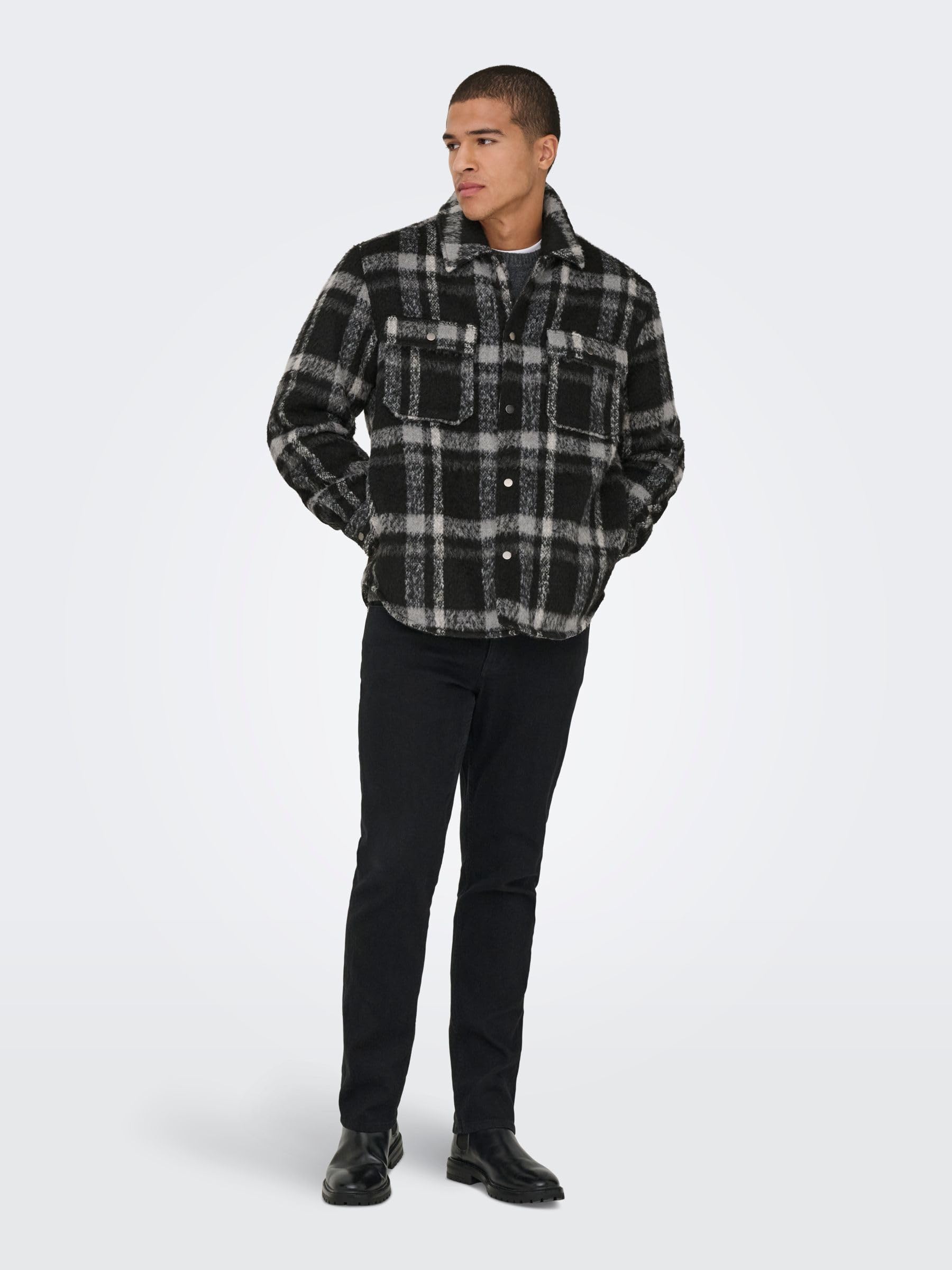 Only & Sons Onsgio Check Giacca Imbottita Uomo L Quadri