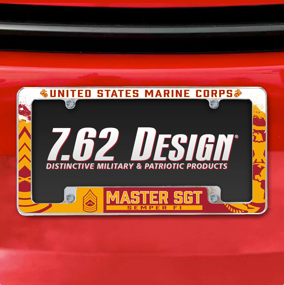 7.62 Design USMC E-8 cornice targa auto cromo zinco