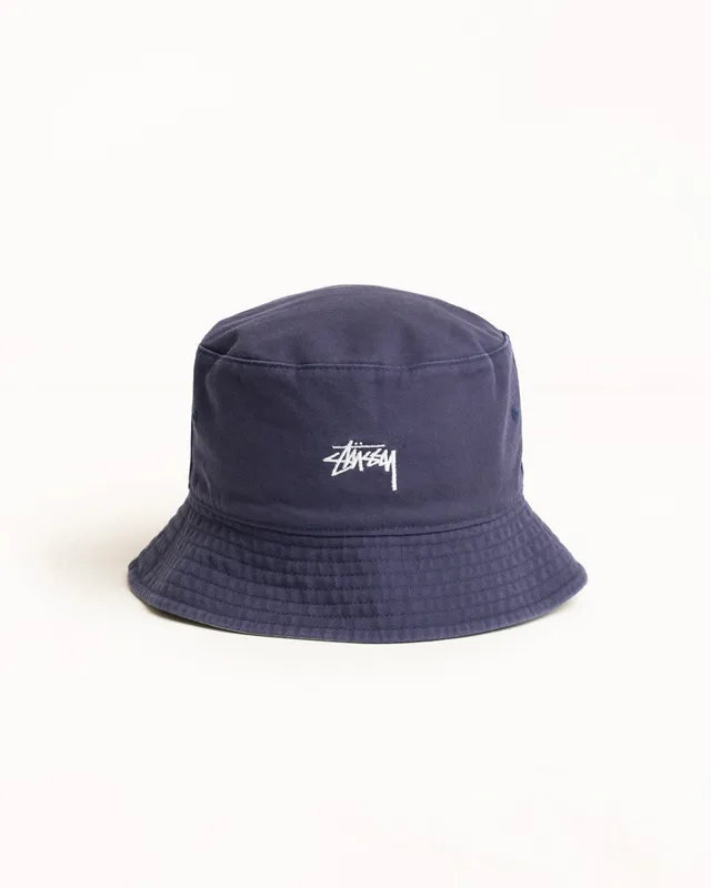 Stussy Bucket Stock cappello navy/stone cotone reversibile