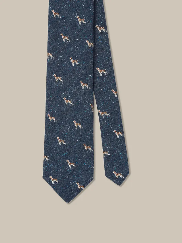 Robert Talbott Pointer Bourette Best of Class Cravatta Seta Blu