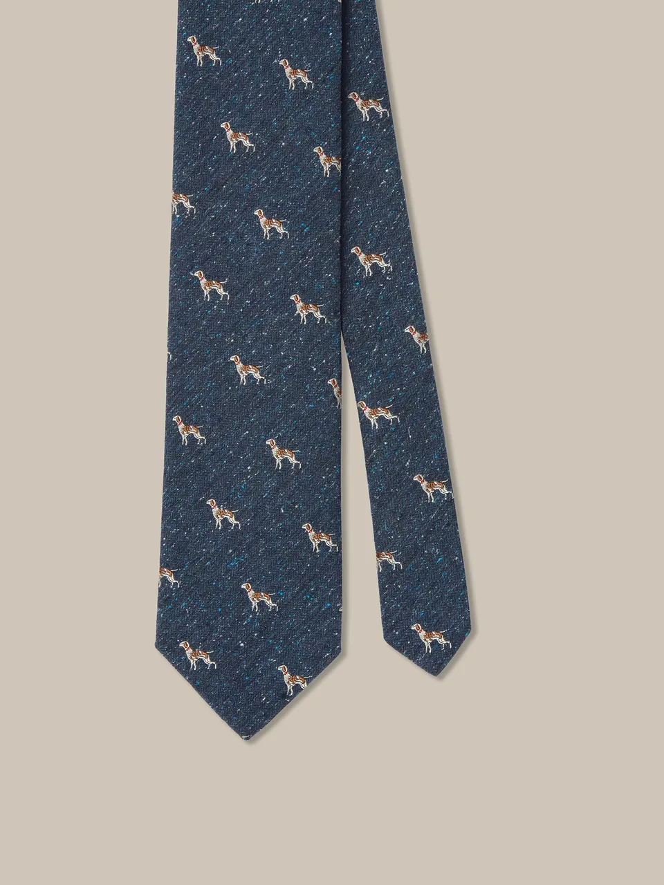 Robert Talbott Pointer Bourette Best of Class Cravatta Seta Blu