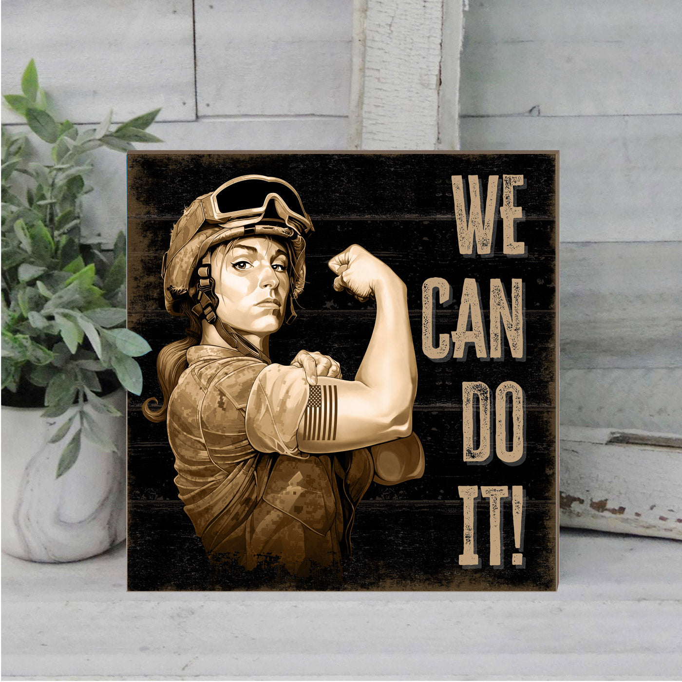 7.62 Design We Can Do It targa legno 25x25 cm blu