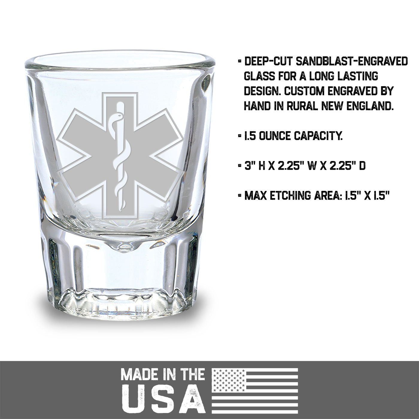 7.62 Design Drinkware EMT Star of Life bicchierino shot vetro 2 oz
