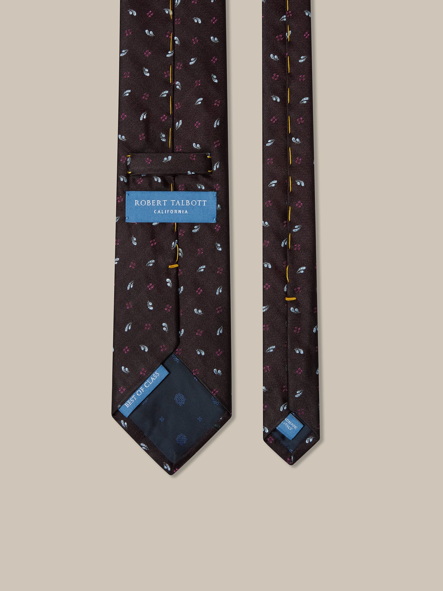 Robert Talbott Robert Painterly Neat Best of Class cravatta maroon