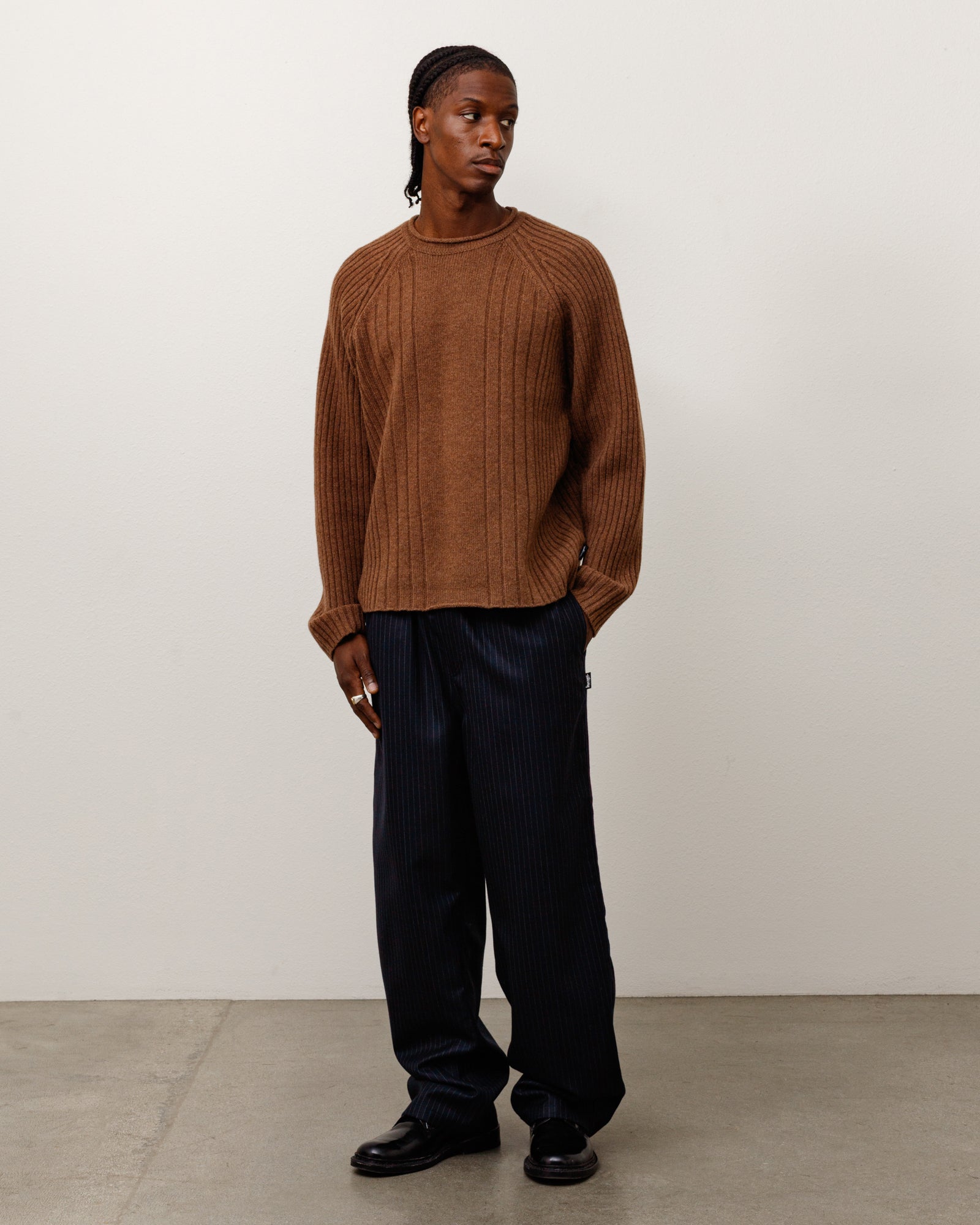 Stussy Pants Striped Wool Beach Pant pantalone Navy Pinstripe lana