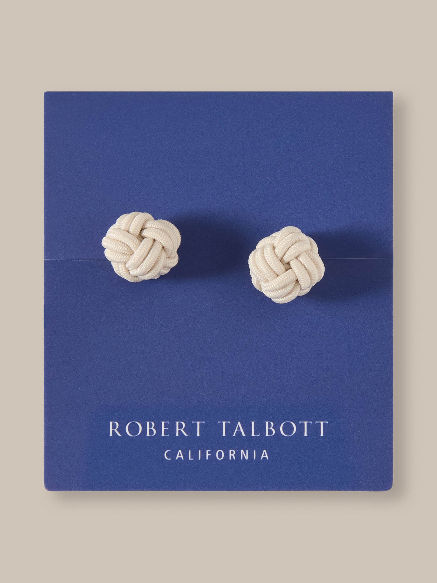 Robert Talbott Grant gemelli nodo crema corda camicia