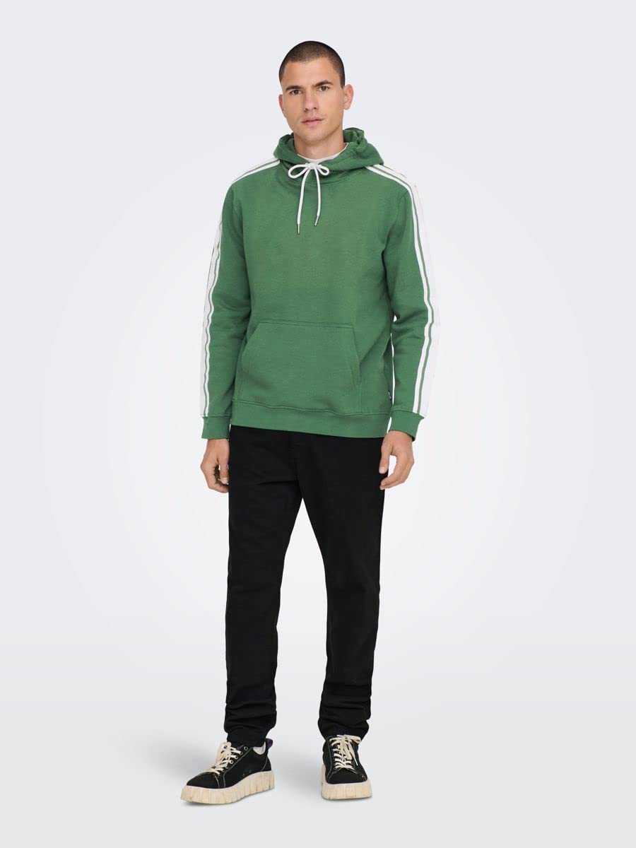 ONLY & SONS Onskyle 3324 felpa cappuccio uomo verde scuro L