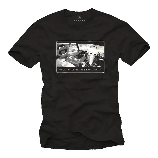 Makaya Fear And Loathing T-Shirt Uomo Nera Cotone