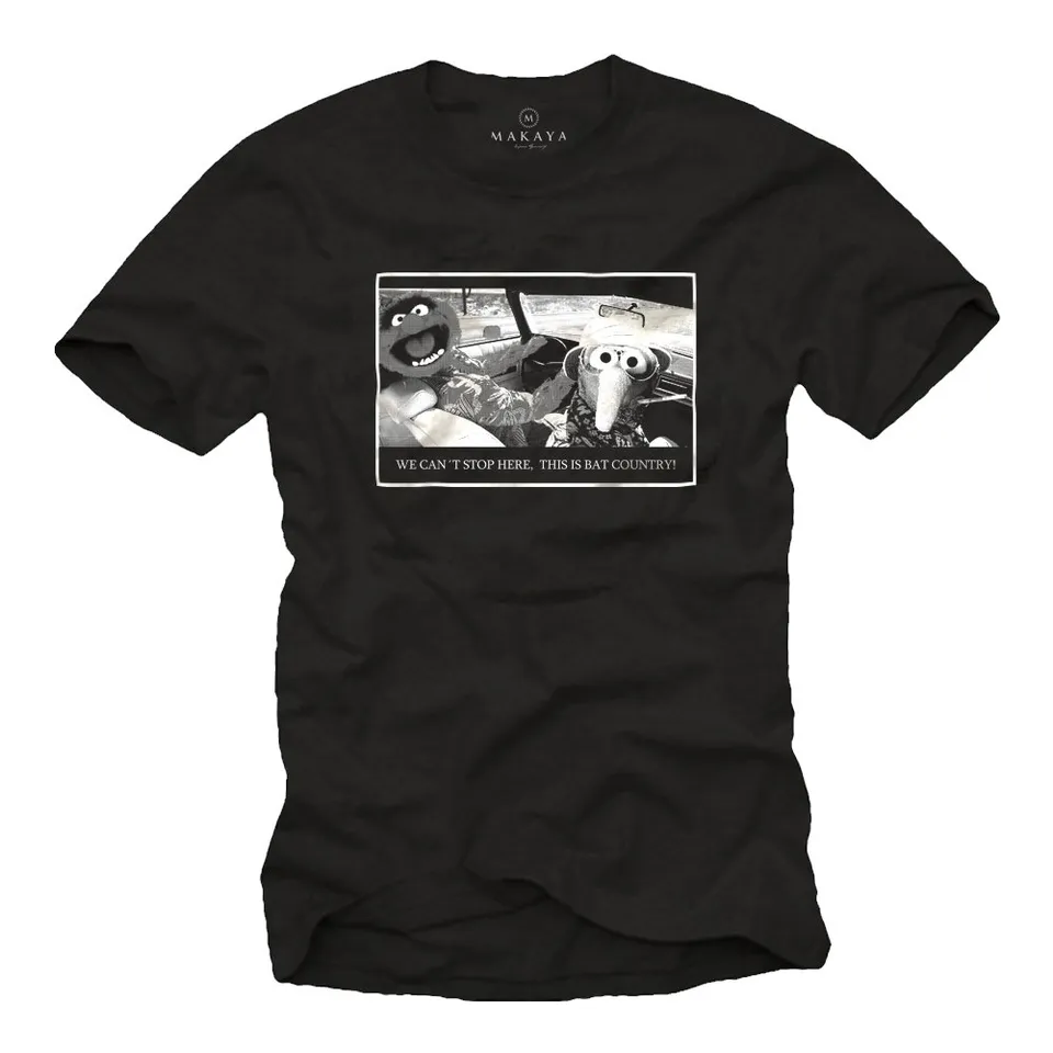 Makaya Fear And Loathing T-Shirt Uomo Nera Cotone
