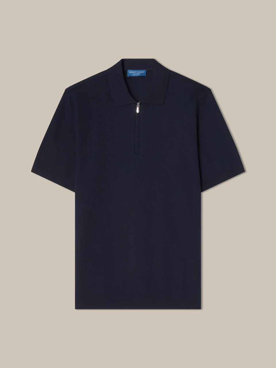 Robert Talbott Weston polo zip uomo blu navy cotone