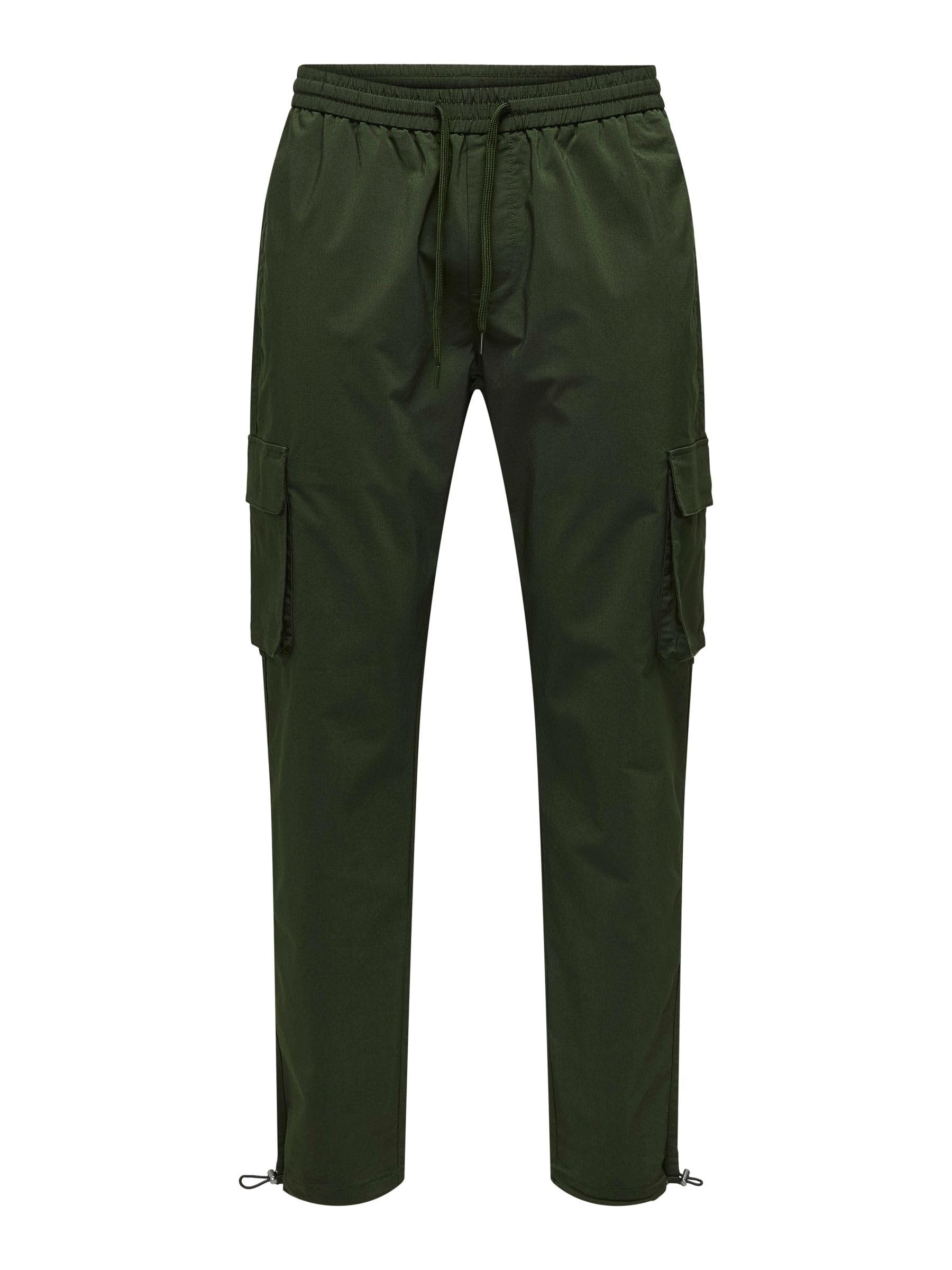 ONLY & SONS Pantaloni Cargo Uomo M nero tasche laterali