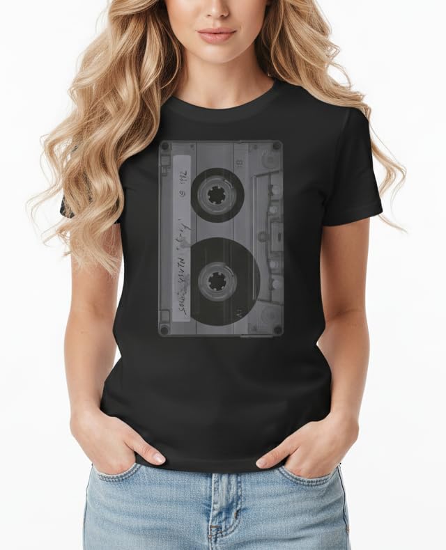MAKAYA Tape T-Shirt Donna Musica Rock Maglietta L cotone