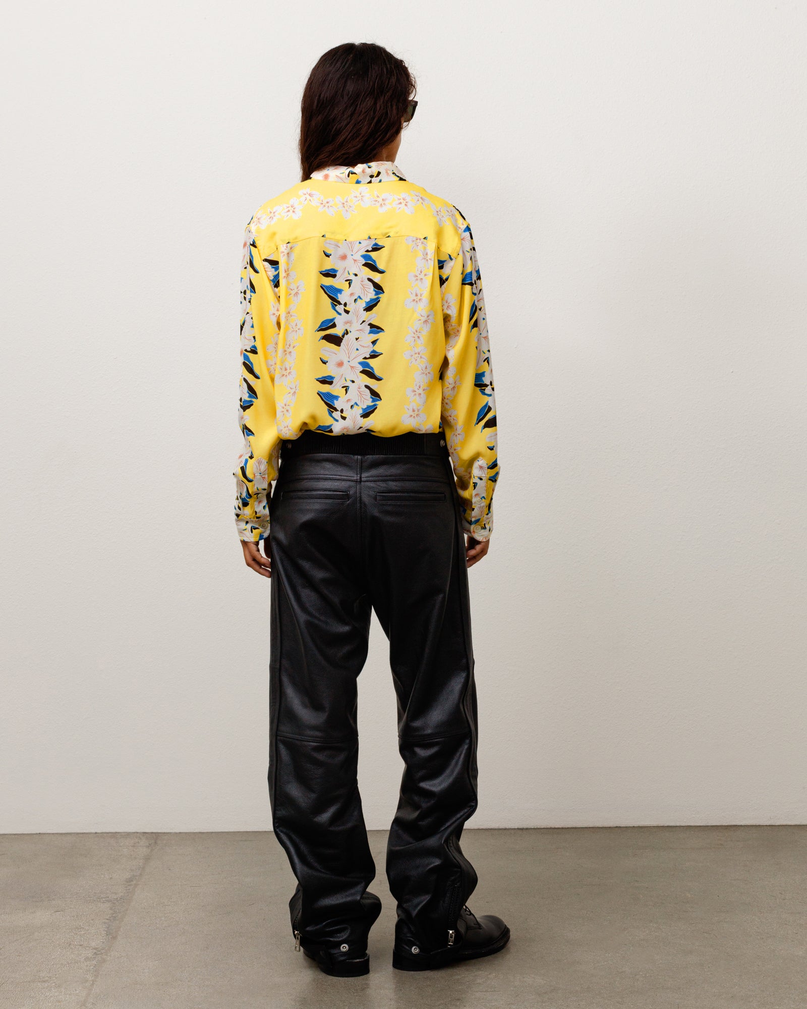 Stussy Hawaiian Floral Shirt camicia gialla viscosa