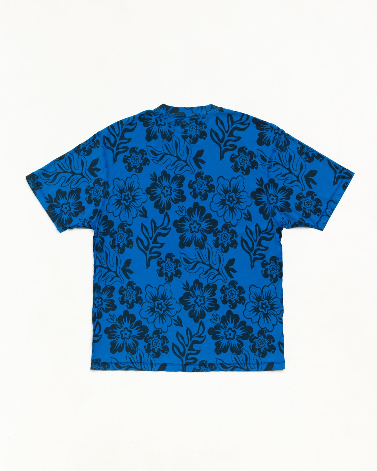 Stussy Lazy Floral Tee maglietta blu Sport Blue floreale cotone