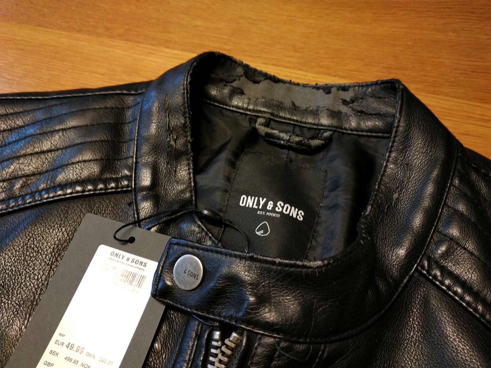 ONLY & SONS Onsal Pu Giacca Ecopelle Nero Trapuntata