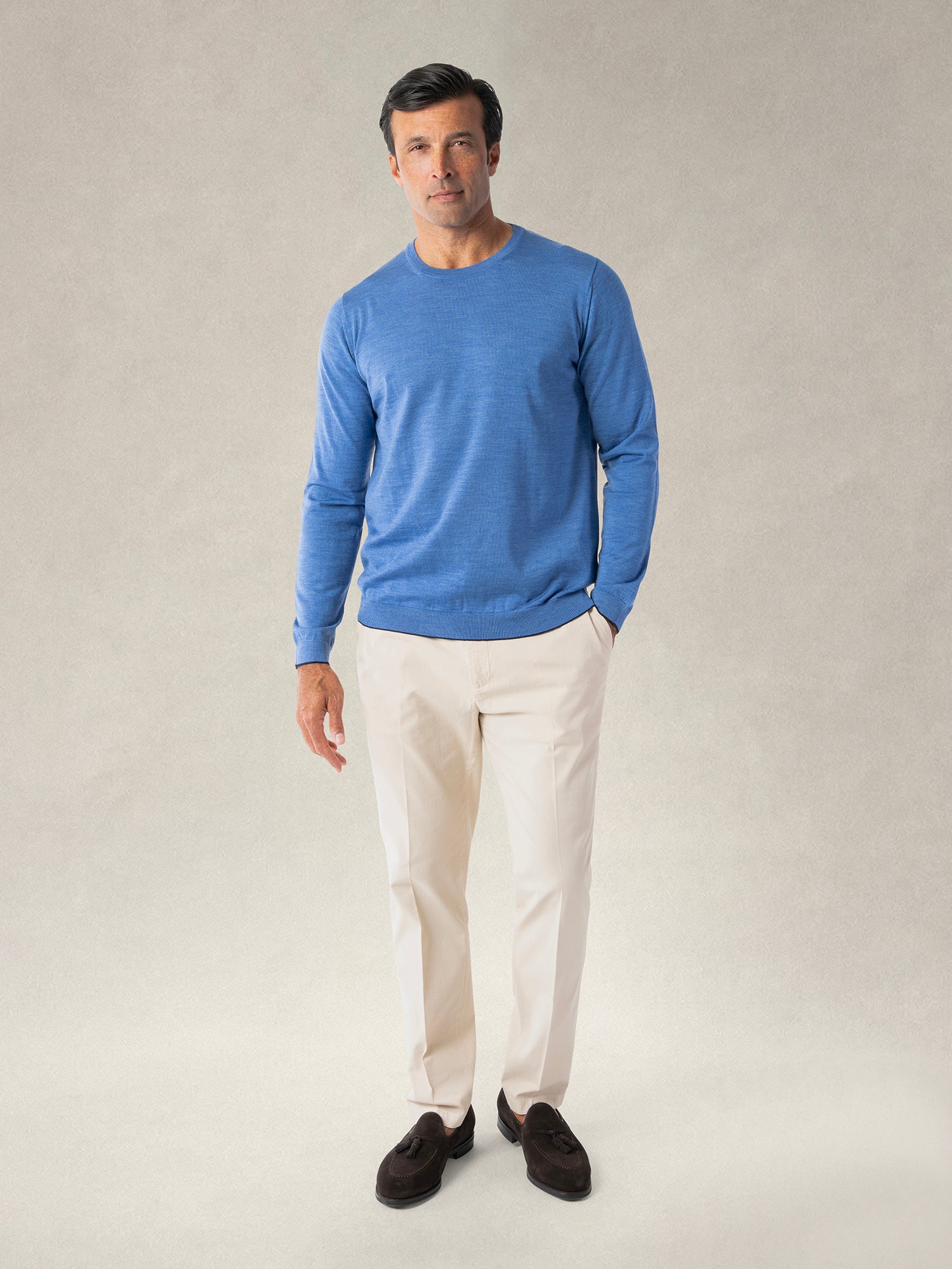 Robert Talbott Keaton maglione merino azzurro