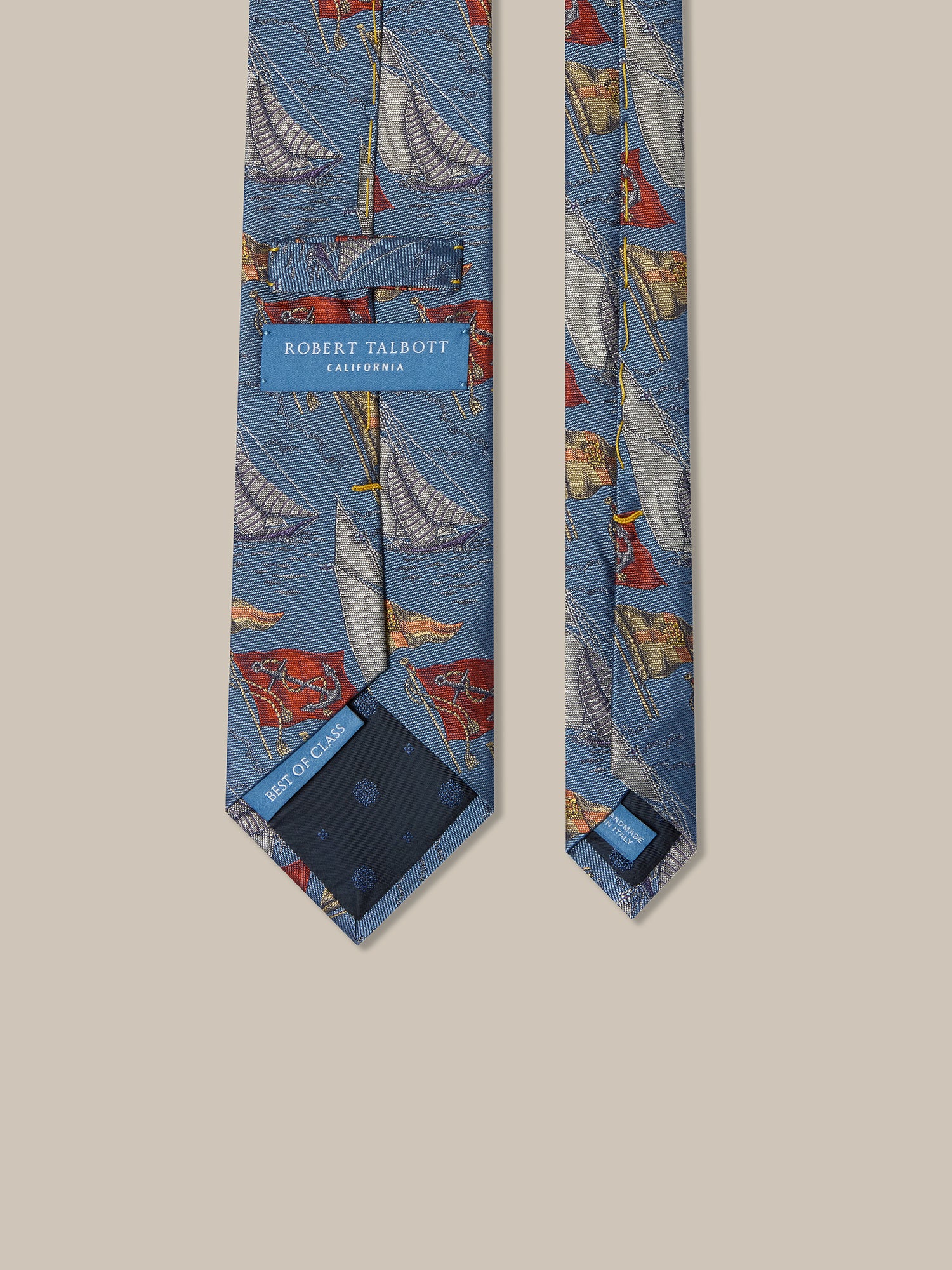 Robert Talbott Boat Flags Best of Class Cravatta Blu seta