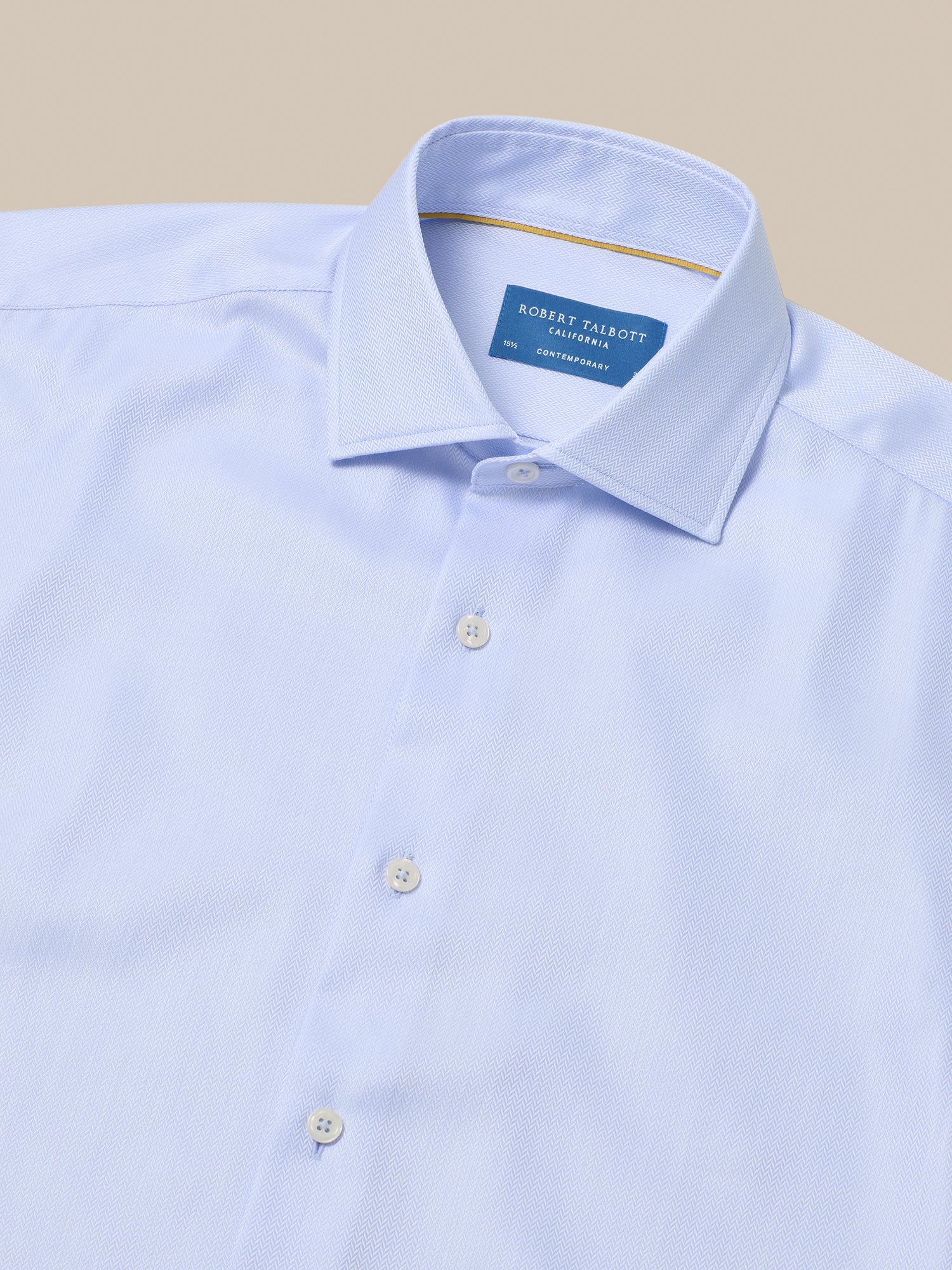 Robert Talbott Reynolds camicia spigato azzurra gemelli