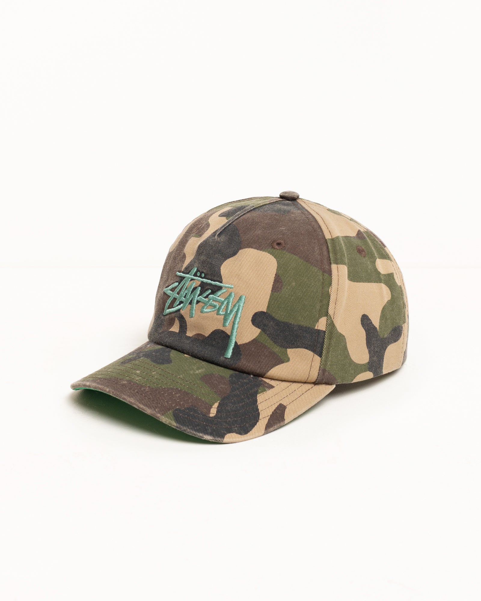 Stussy Headwear Mid-Depth Big Stock Snapback cappello camo cotone