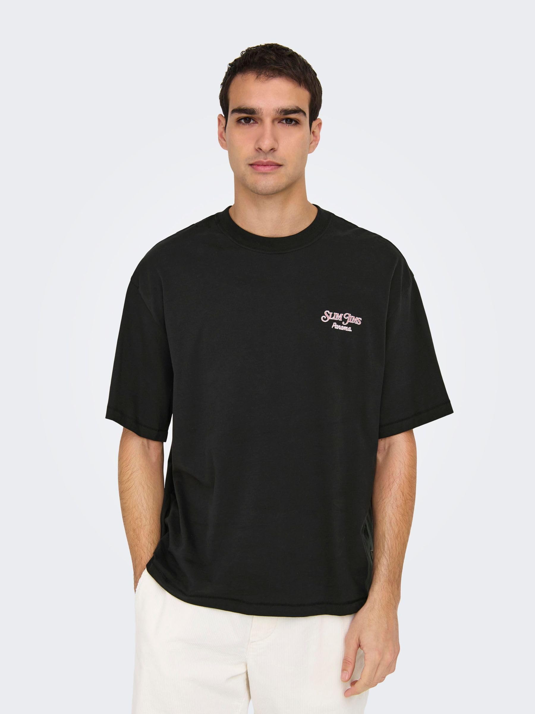 ONLY & SONS Onsmalik Jims T-shirt Uomo manica corta cotone