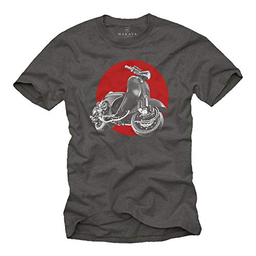Makaya Vintage Tuning Scooter T-Shirt Uomo Cotone