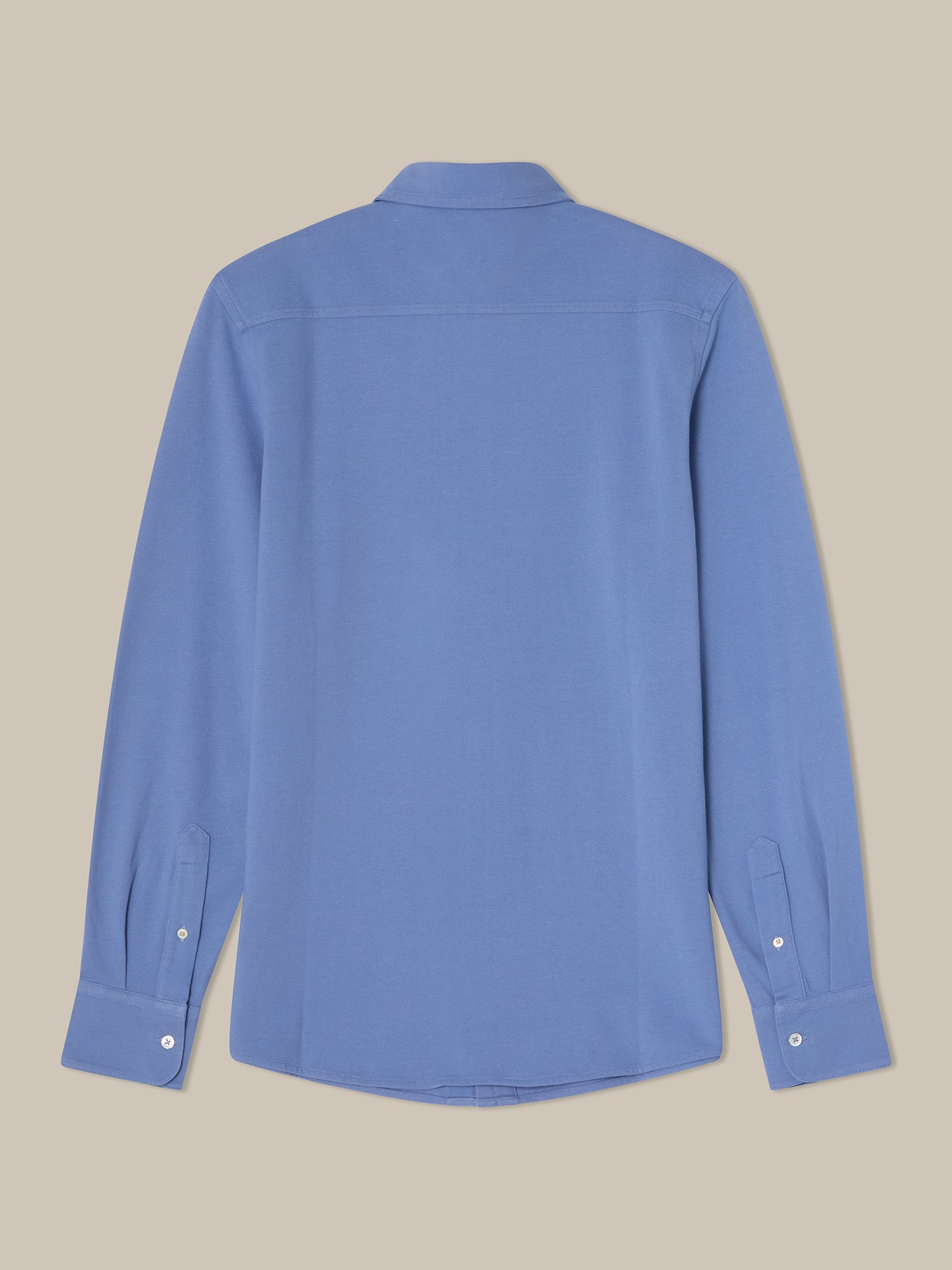 Robert Talbott Foster polo cotone blu manica lunga