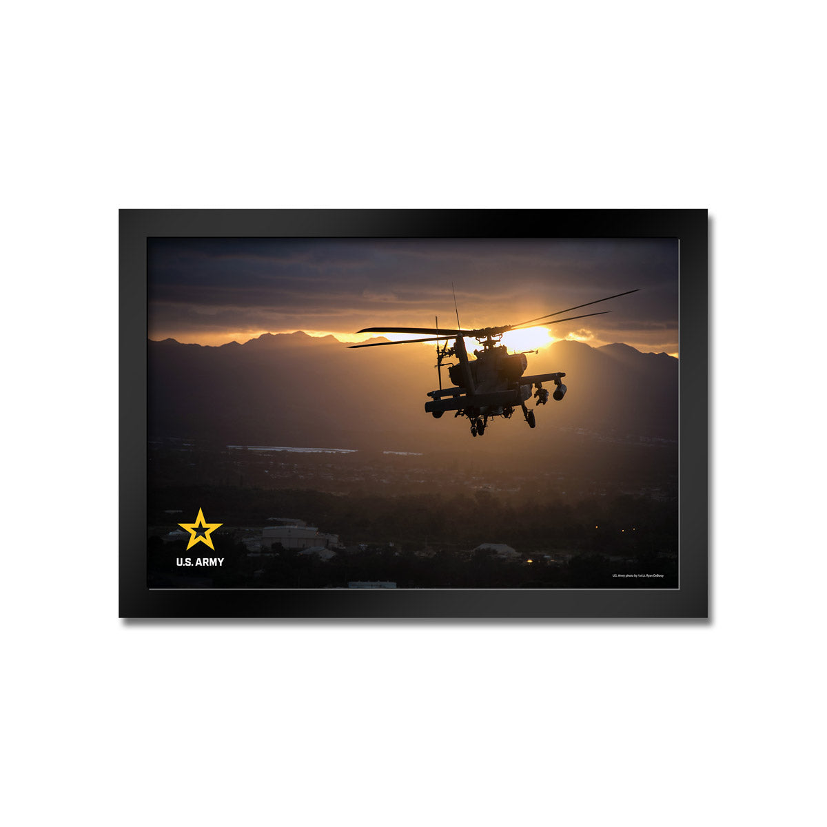 7.62 Design AH-64 Apache stampa incorniciata 14x20 army