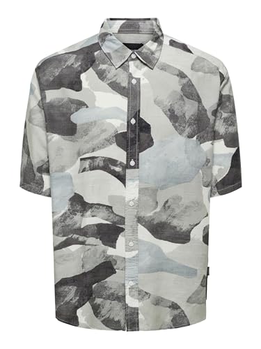 ONLY & SONS Onsbud Life Camicia uomo L manica corta lino