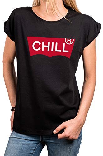 MAKAYA T-Shirt Donna Chill Maglietta M Nera Cotone