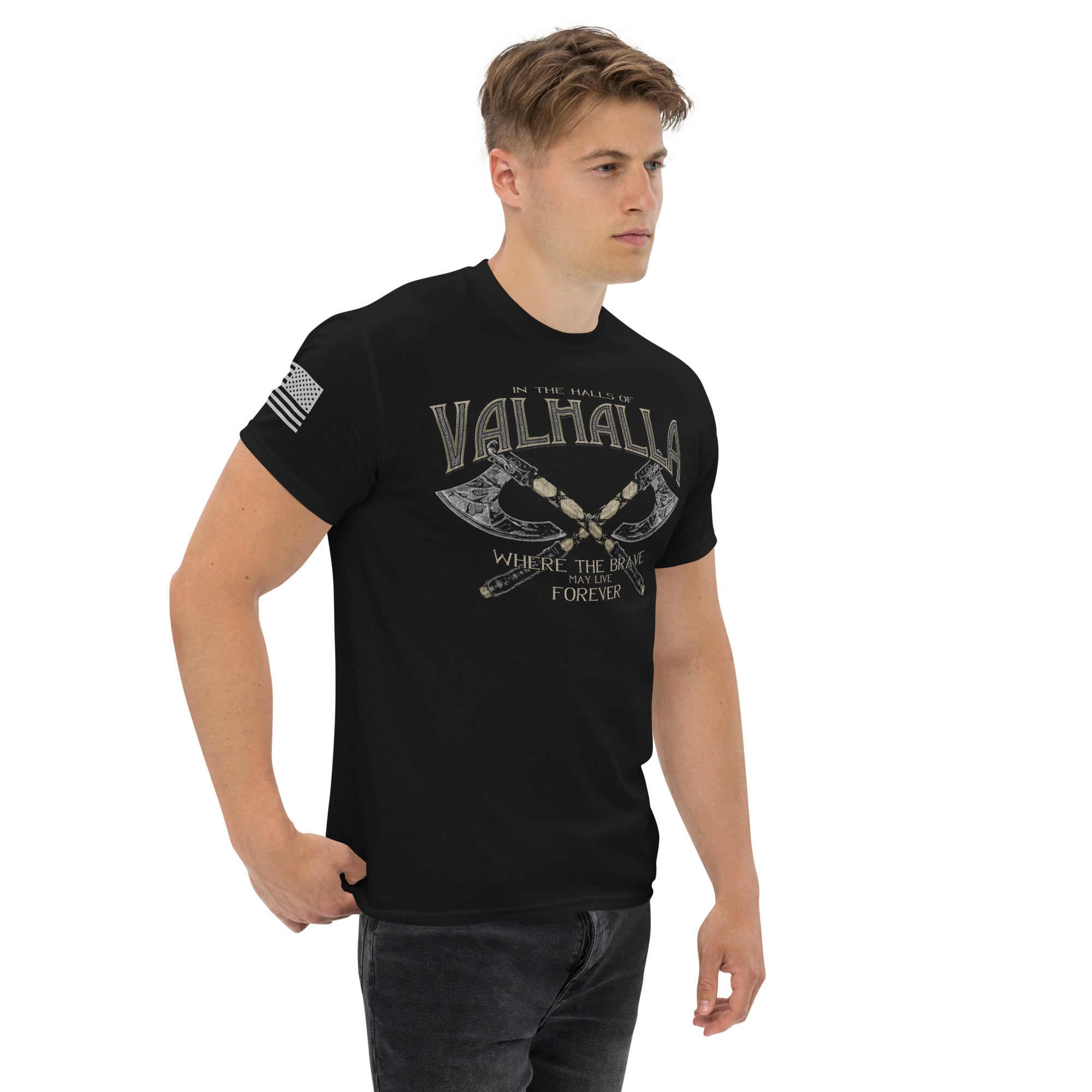 7.62 Design Valhalla Maglietta uomo nera cotone taglie S-5XL