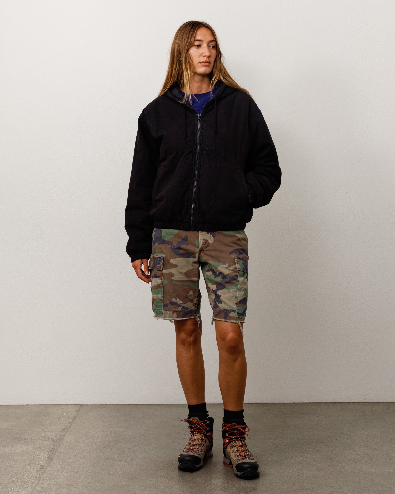 Stussy Ripstop Work Jacket giacca nera Black imbottita