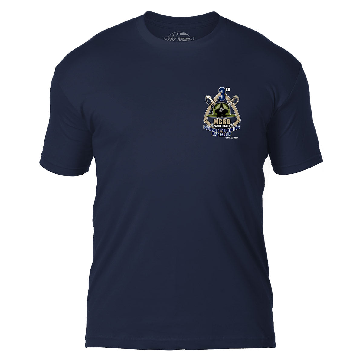 7.62 Design MCRD Parris Island 3rd Battalion T-Shirt navy cotone
