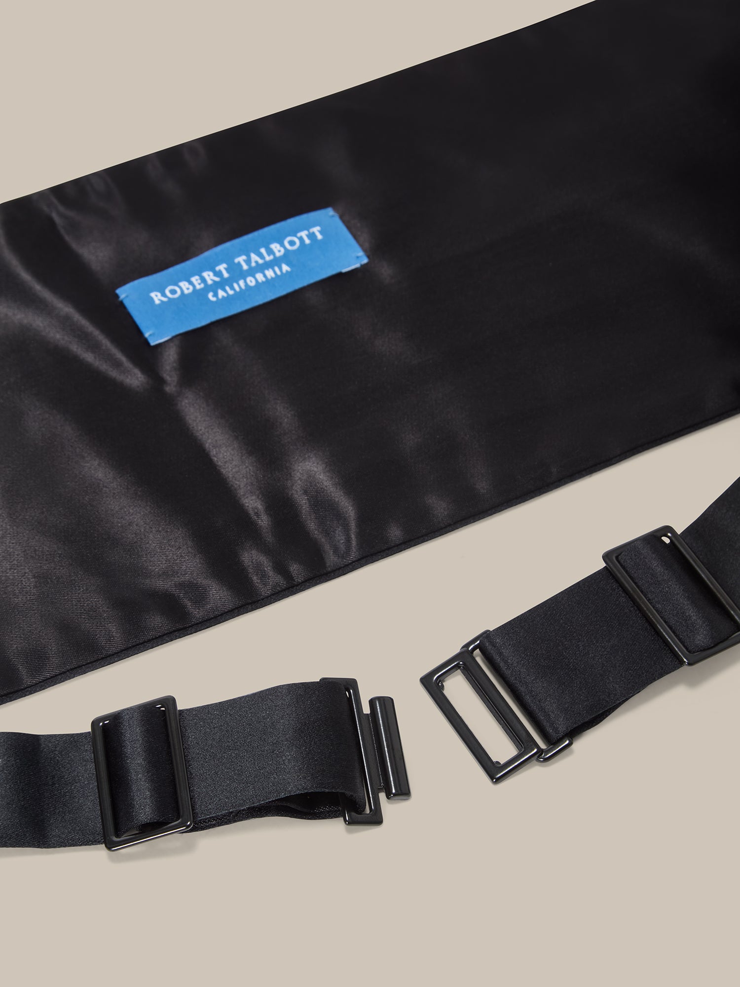 Robert Talbott Baldwin Satin fascia smoking seta nero S/M