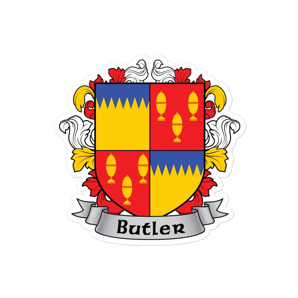 7.62 Design Butler Coat of Arms Adesivo Vinile 4x4 Stemma