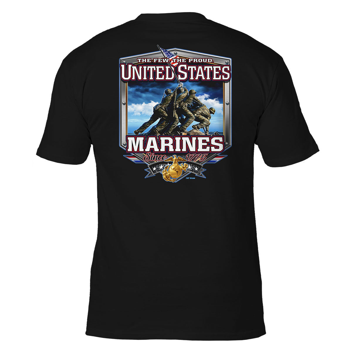 7.62 Design USMC Iwo Jima T-Shirt Uomo Nero Cotone Taglia L