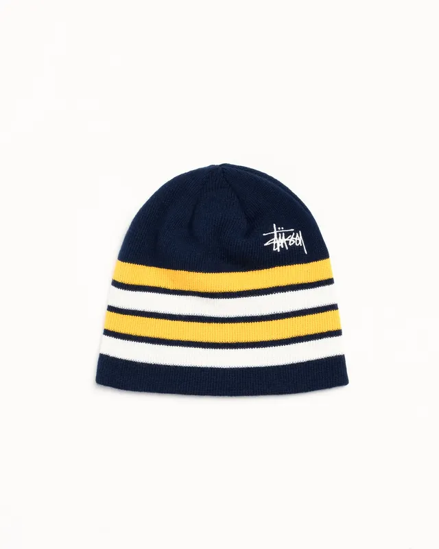 Stussy Skullcap Basic Stripe Beanie Blu Navy Acrilico