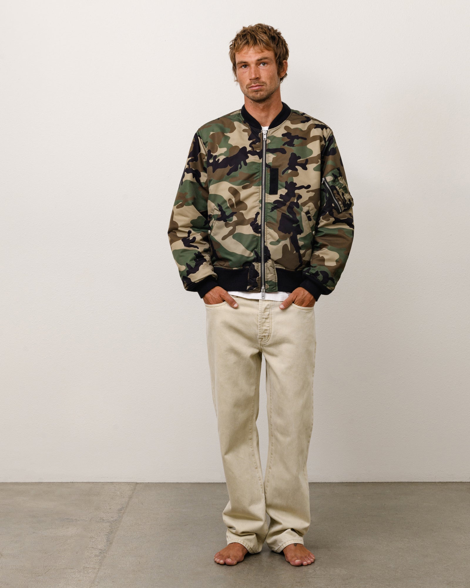 Stussy Slim Jean Overdyed jeans uomo Sand 32 cotone