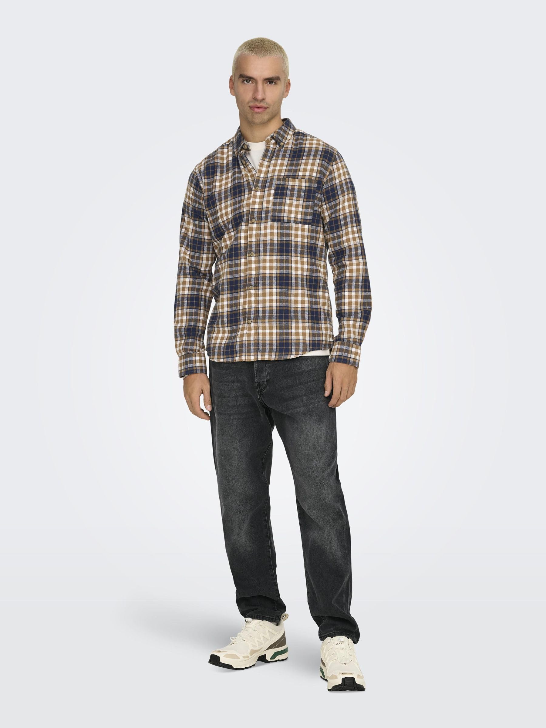 Only & Sons Onsyoke Jeans Tapered 36W/32L Denim Blu