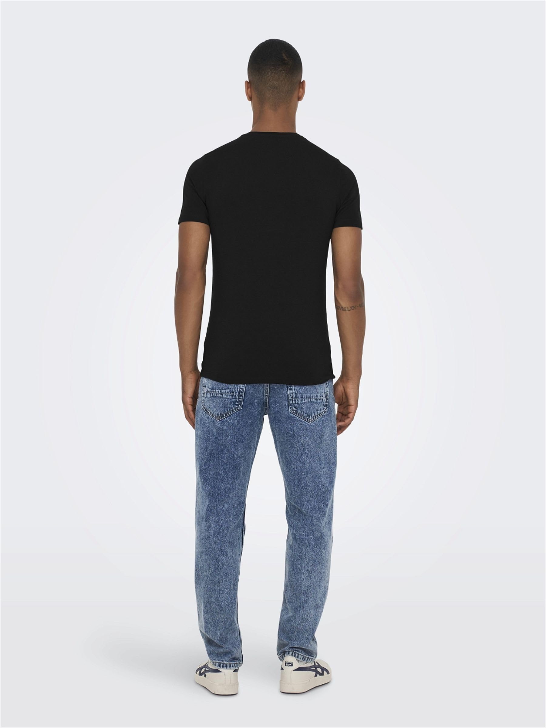 ONLY & SONS ONSBASIC 2-Pack T-Shirt Uomo Nero XS 2 Pezzi