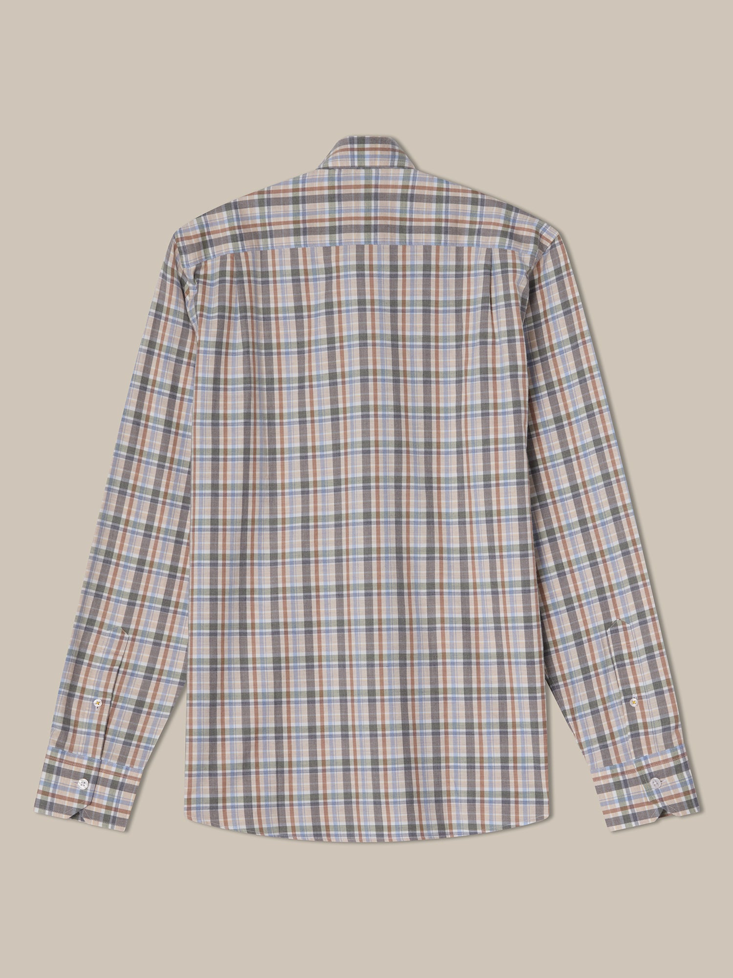 Robert Talbott Reynolds Ultra Light Brushed Plaid camicia beige