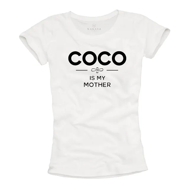Makaya Coco T-Shirt Donna M Cotone Scritta Nera