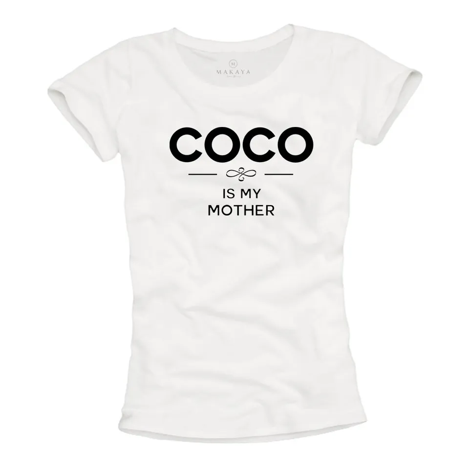 Makaya Coco T-Shirt Donna M Cotone Scritta Nera