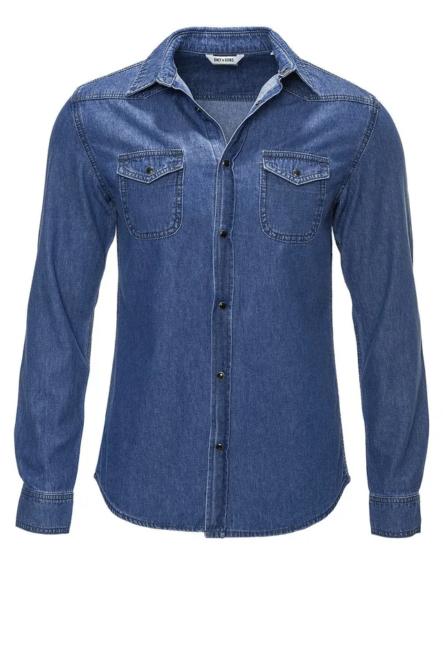 Only & Sons Camicia Uomo S Manica Lunga Cotone Collo