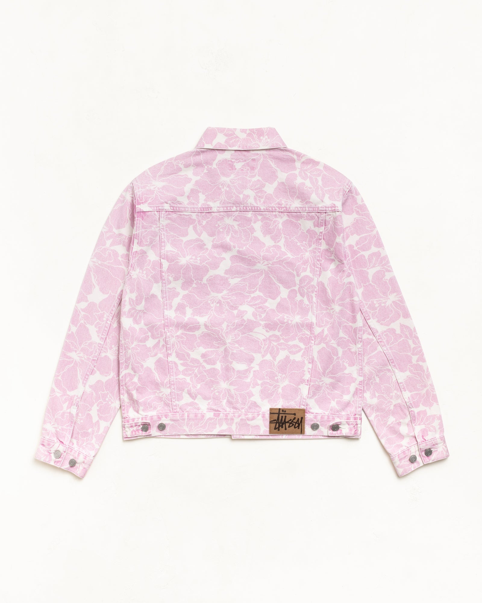 Stussy Denim Trucker giacca jeans Pink Hawaiian
