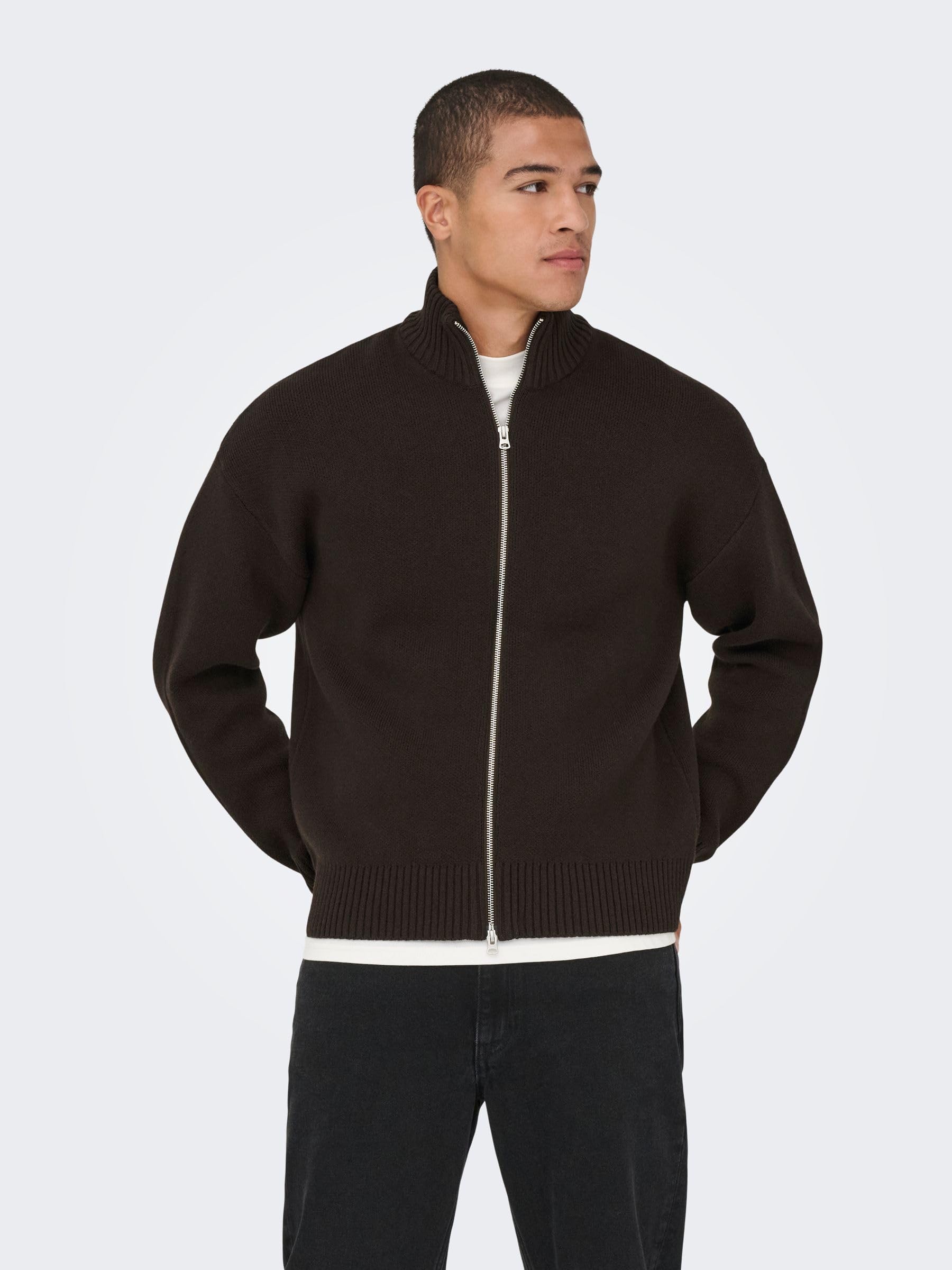 Only & Sons Onsblake DS cardigan uomo XS chicco di caffè