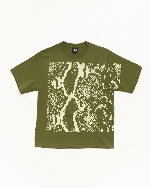 Stussy Snakeskin Tee maglietta oliva 100% cotone