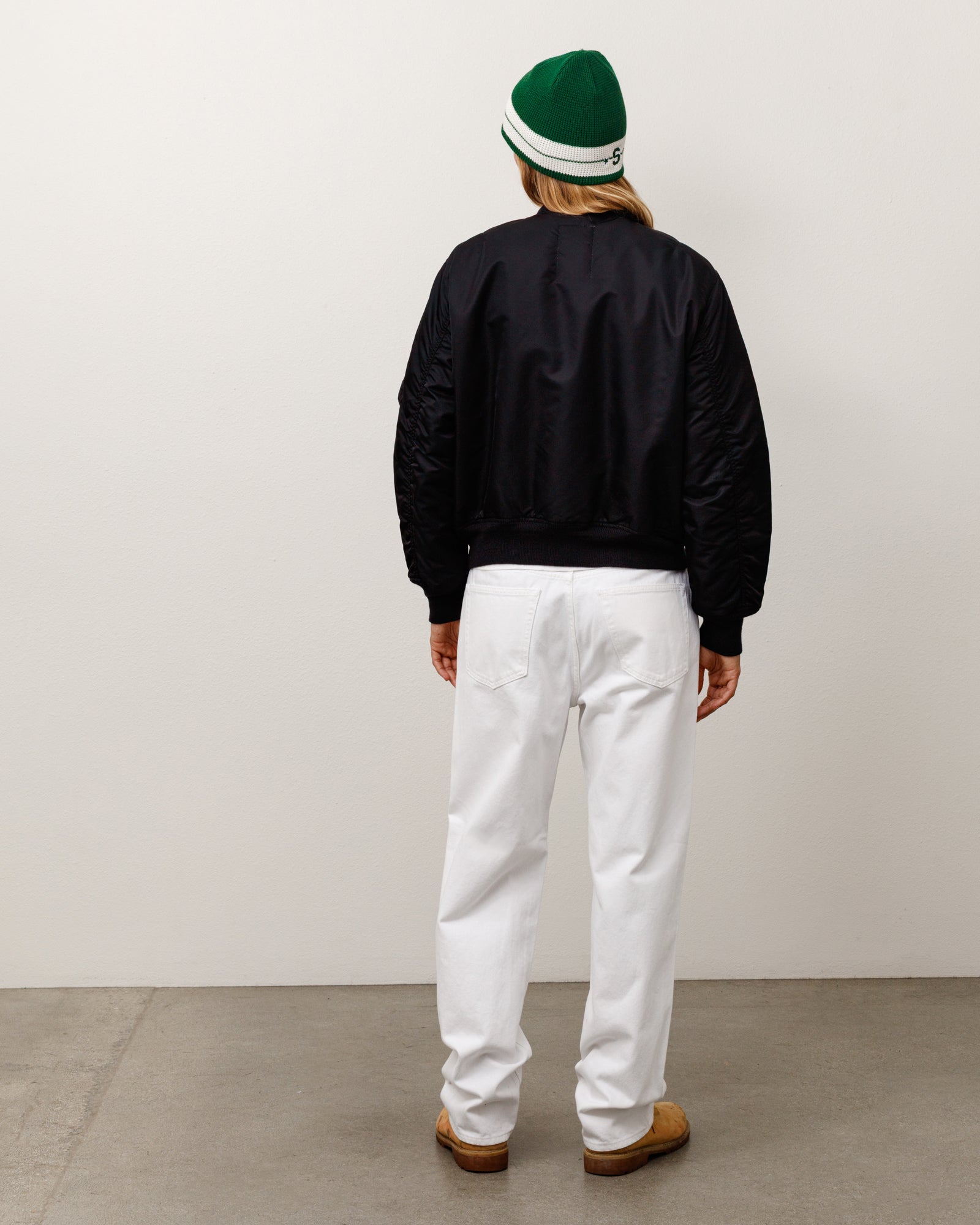 Stussy MA-1 Bomber Giubbotto Nero Nylon Imbottito