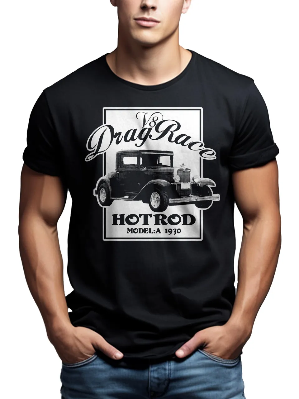 Makaya Drag Race t-shirt uomo M 100% cotone rockabilly